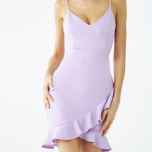 Textured Ruffle-Trim Cami Dress